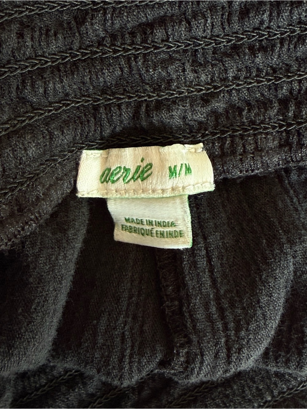 Aerie Smocked High Waisted Black Shorts Size Medium - Picture 4 of 6